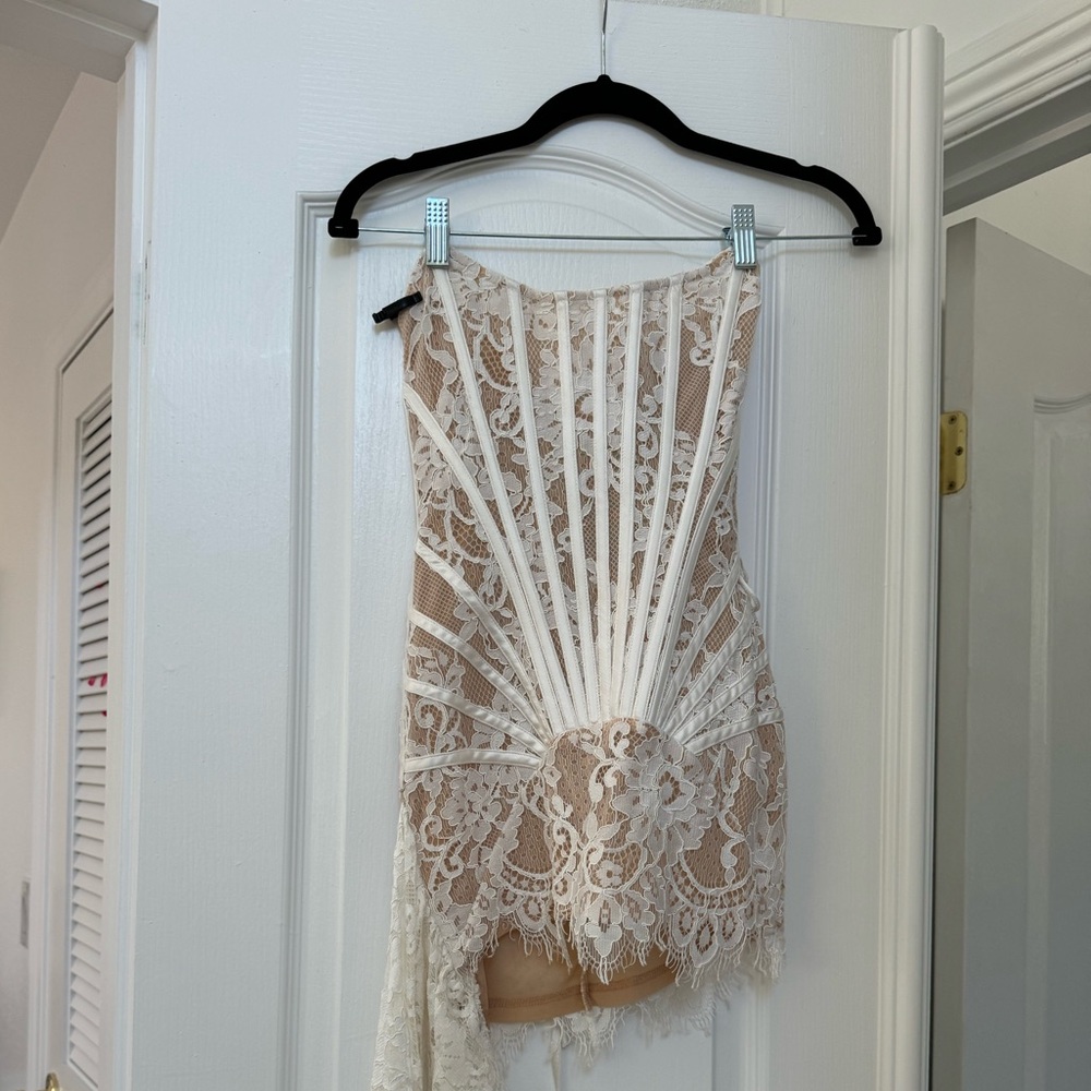 Heiress Lace Corset Draped Mini Dress